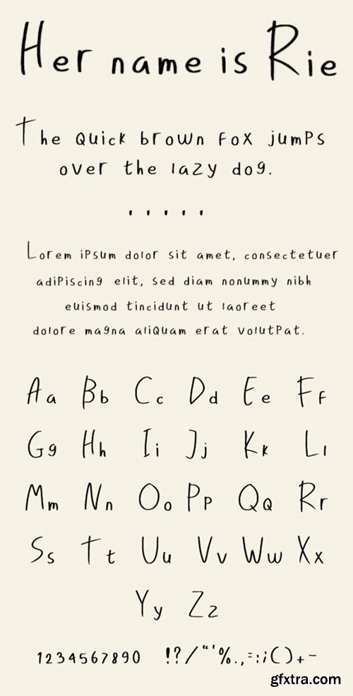 Rie Handwritten Font