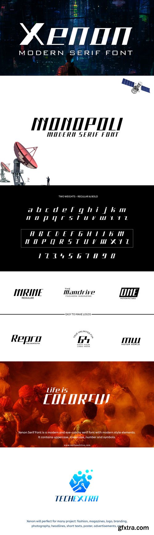 Xenon Modern Minimalist San Serif Font Family [3-Weights]