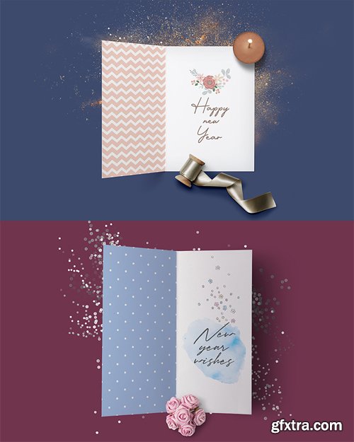 10 Festive Card & Envelope PSD Mockups Templates Collection