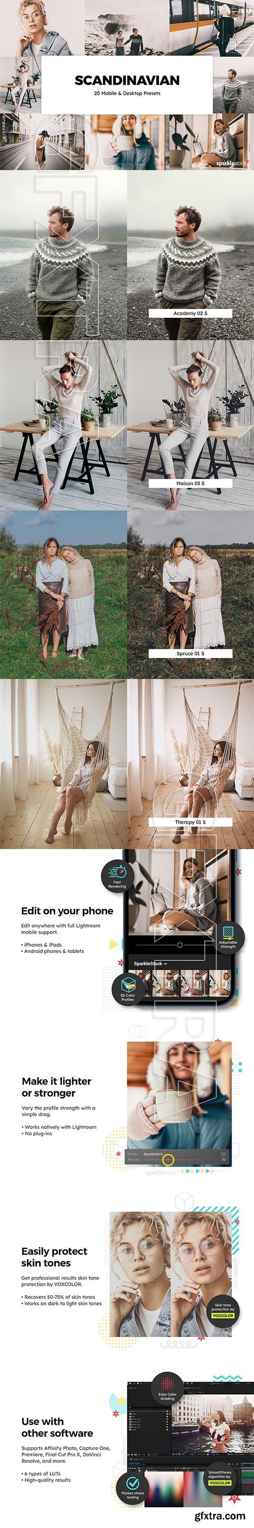 CreativeMarket - 20 Scandinavian Lightroom Presets & LUTs 5861168