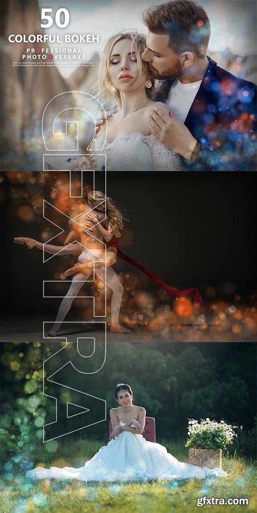 50 Colorful Bokeh Photo Overlays