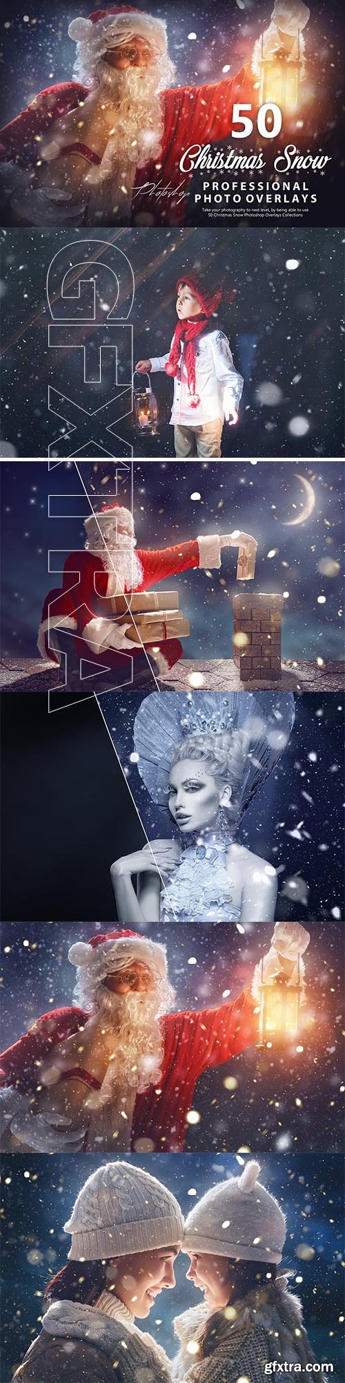 50 Christmas Snow Photo Overlays - Vol 1