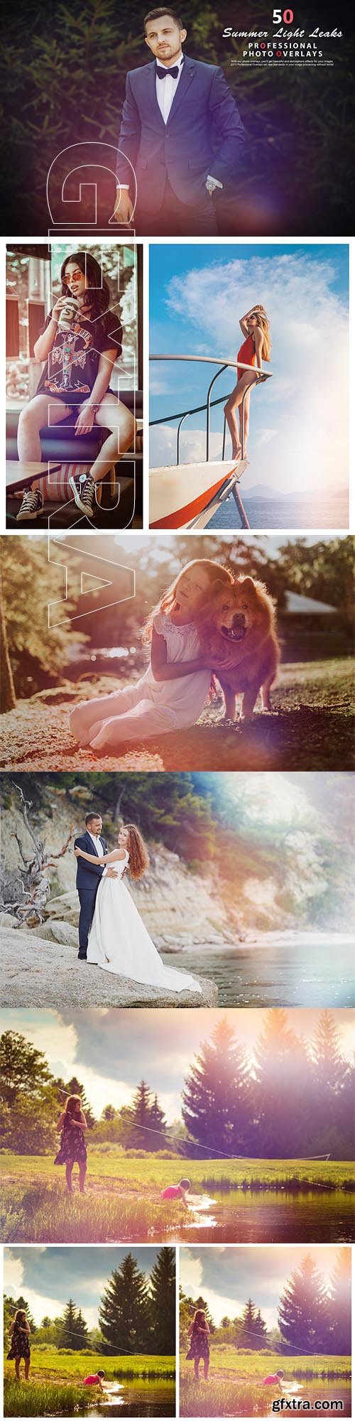 50 Summer Light Leaks Photo Overlays