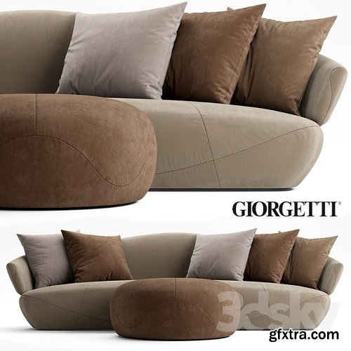 Sofa and pouf Giorgetti SOLEMYIDAESOLEMYIDAE