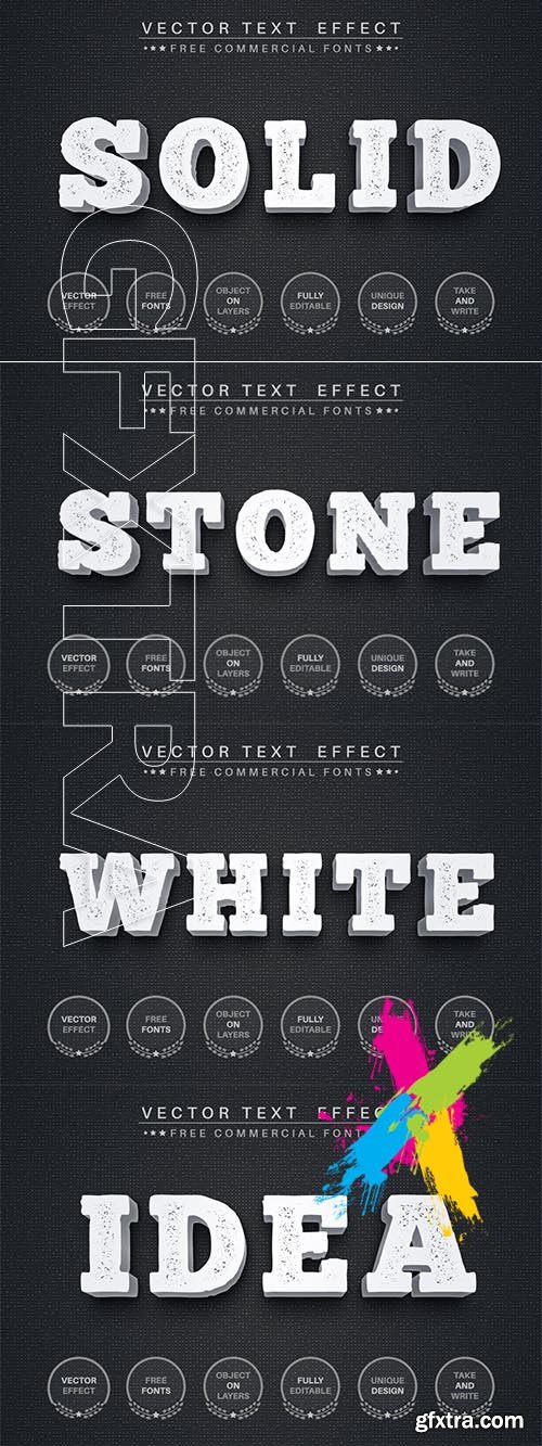 3D stone - editable text effect, font style