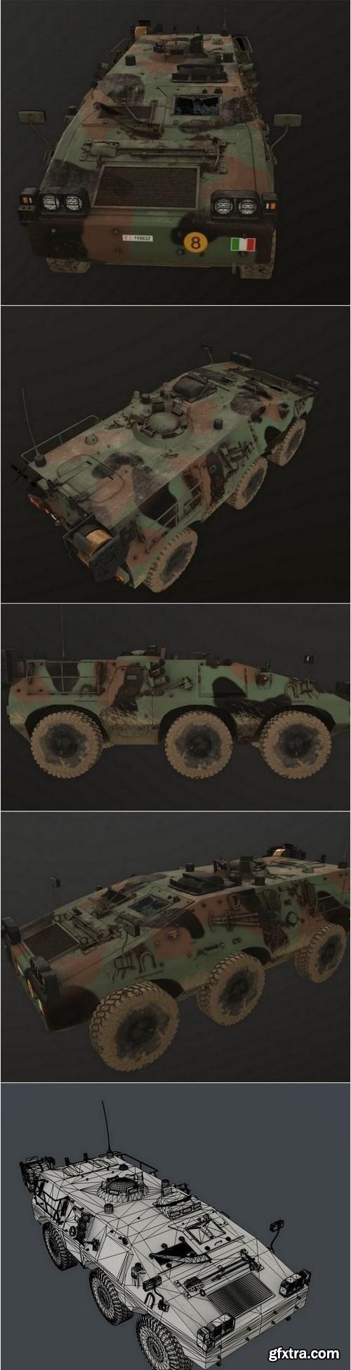 Italian Puma 6x6 3D Model