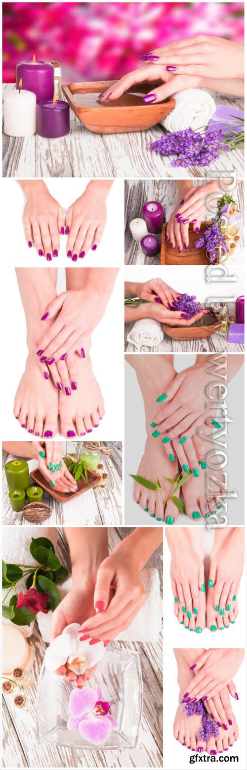 Pedicure and manicure stock photo