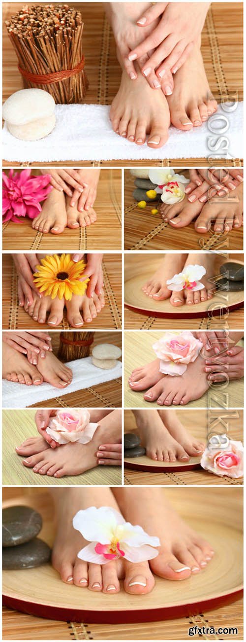 Female pedicure stock photo