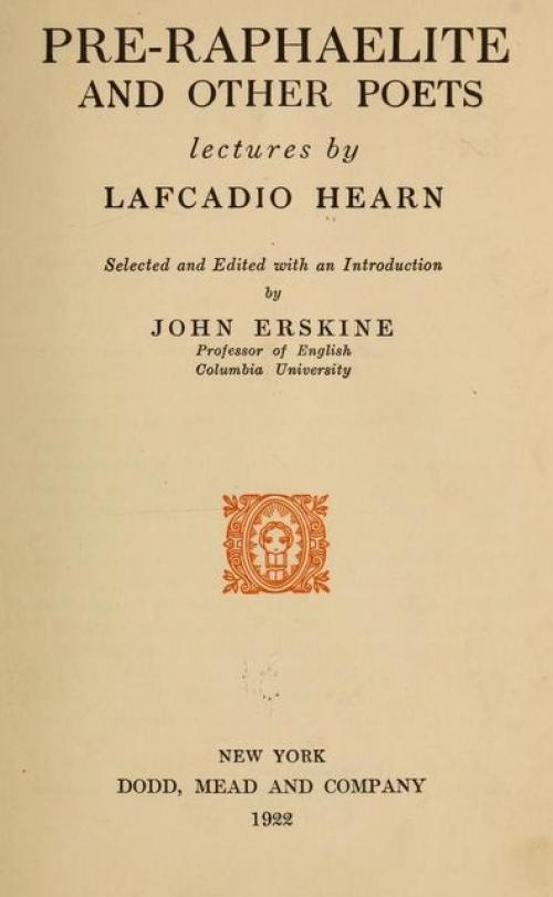 Pre-Raphaelite and other Poets - Lafcadio Hearn