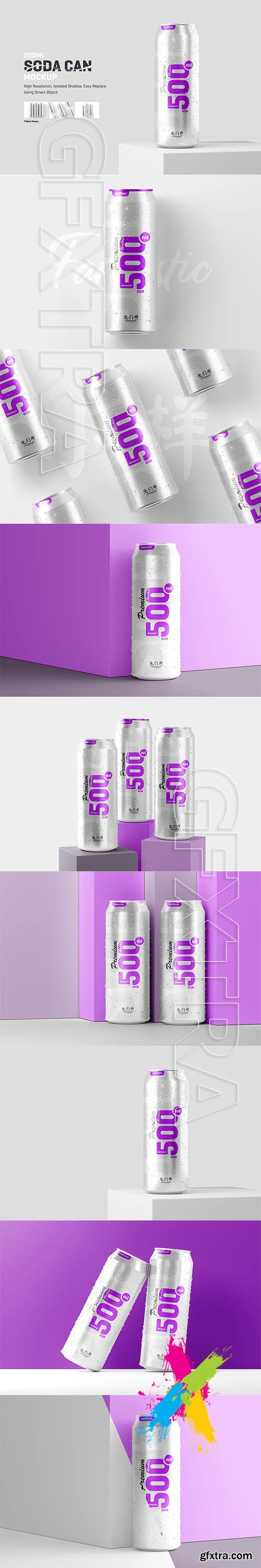 CreativeMarket - 500ml Soda Can Mockup 5871311