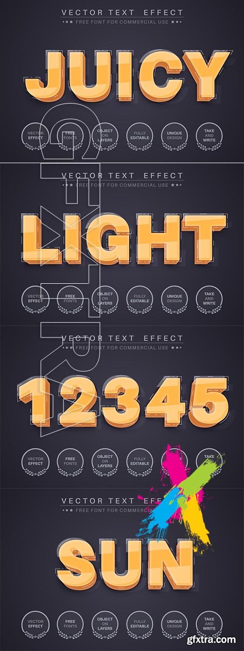 3D yellow - editable text effect, font style