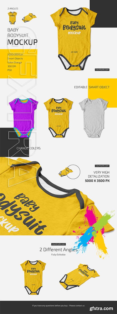 CreativeMarket - Baby Bodysuit Mockup Set 5869334