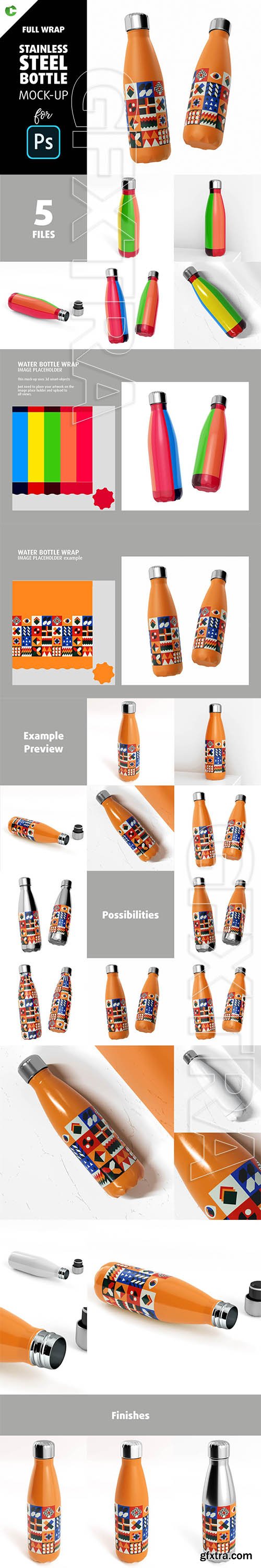 CreativeMarket - Stainless Steel Bottle Mock-up 5828056