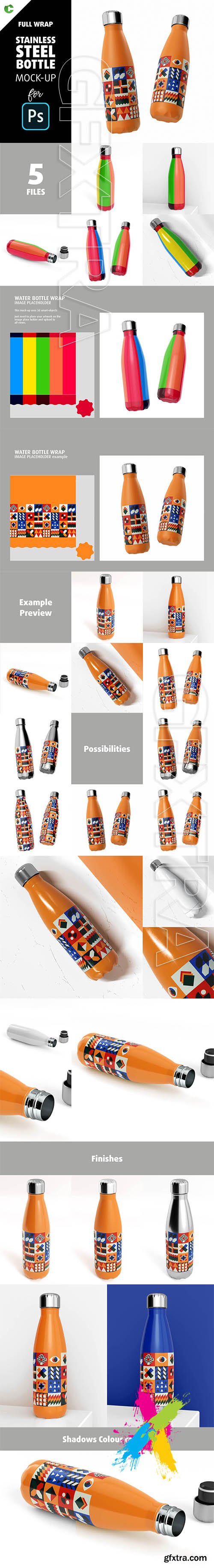 CreativeMarket - Stainless Steel Bottle Mock-up 5828056