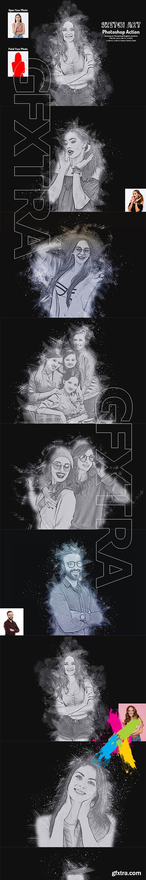 CreativeMarket - Sketch Art Photoshop Action 5787558