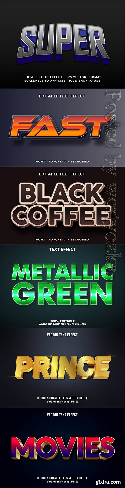 3d editable text style effect vector vol 276