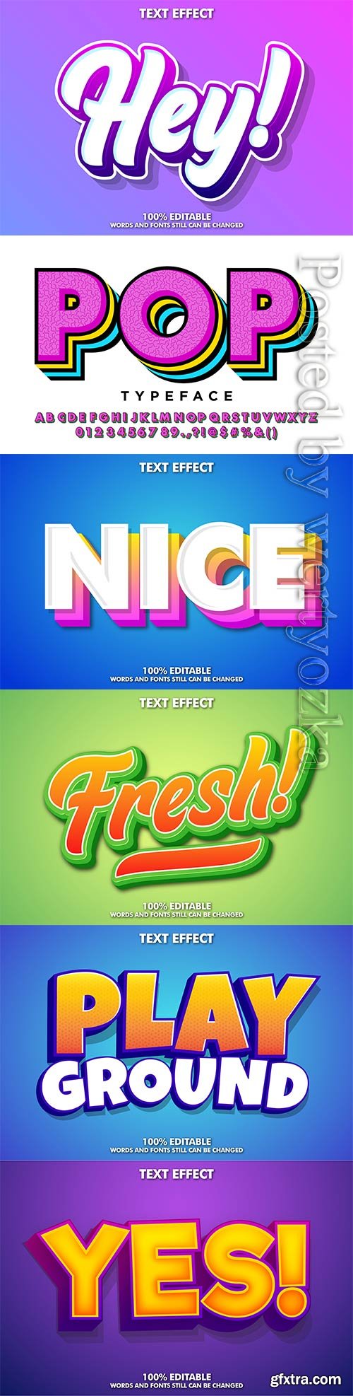 3d editable text style effect vector vol 270