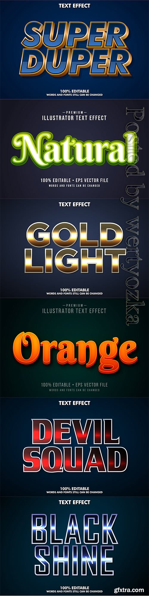 3d editable text style effect vector vol 269