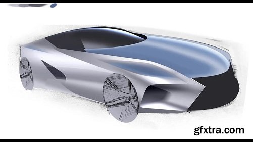 Digital Car Design Rendering in Photoshop