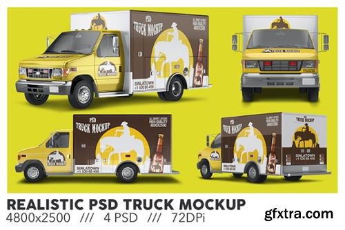 Realistic PSD Truck Mockup