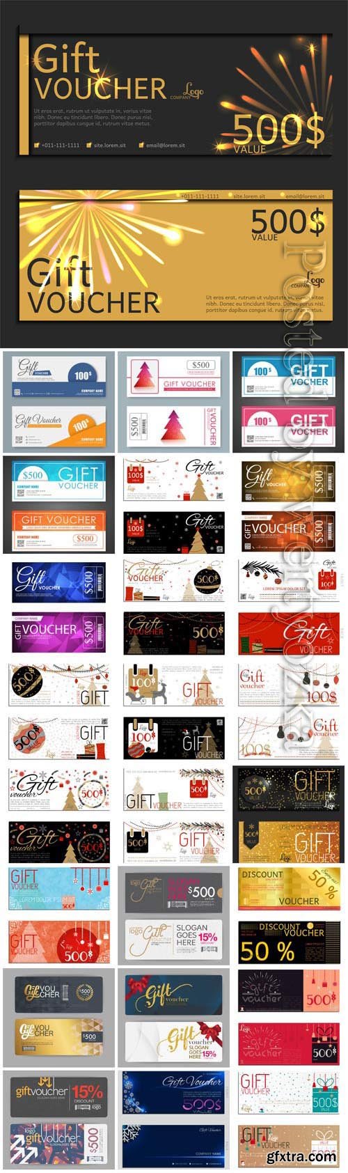 Collection of vouchers in vector