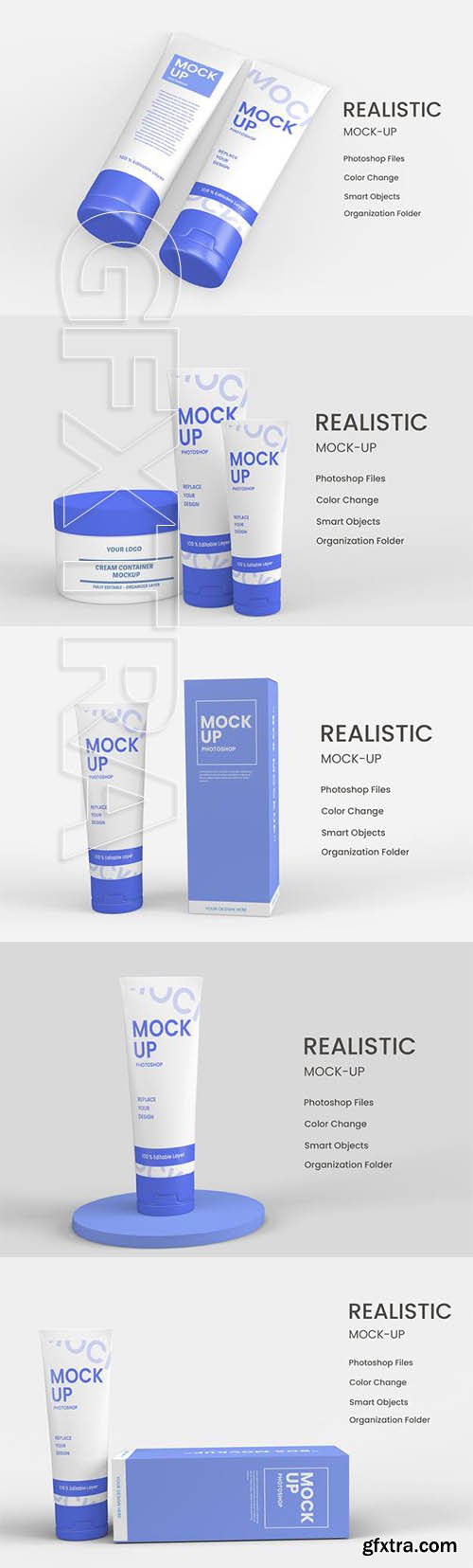 Skincare moisturizing cosmetic products mockup