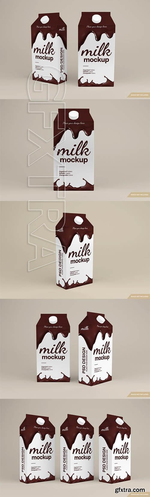 Chocolate milk box packaging mockup