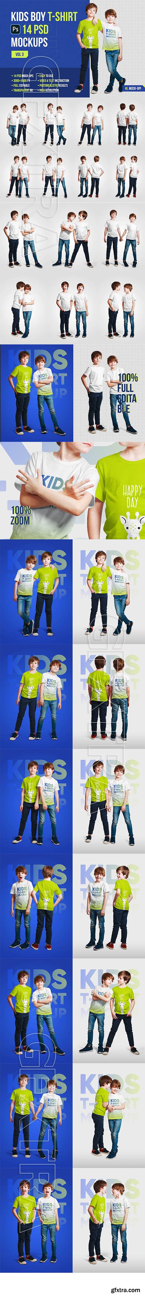 CreativeMarket - Kids Boy T-Shirt Mockups Vol3 5336752