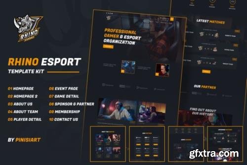 ThemeForest - Rhino v1.0.1 - e-Sports Elementor Template Kit - 30302940