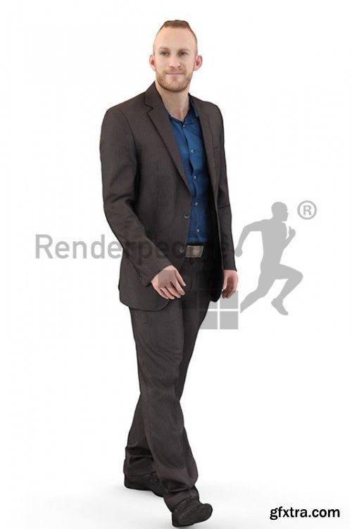 Man in a Suit Walking Scanned 3d model