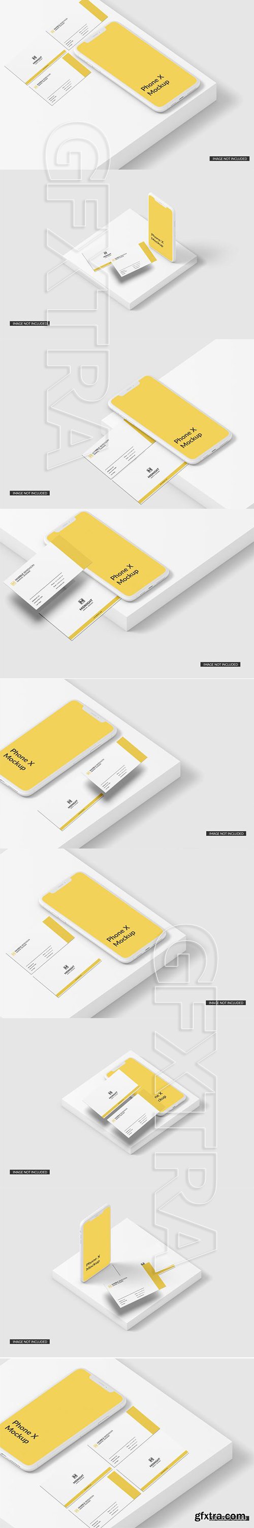 Business card with phone mockup