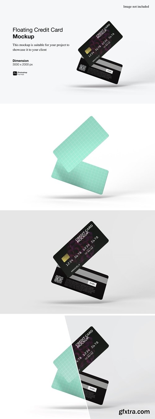 Floating Credit Card Mockup