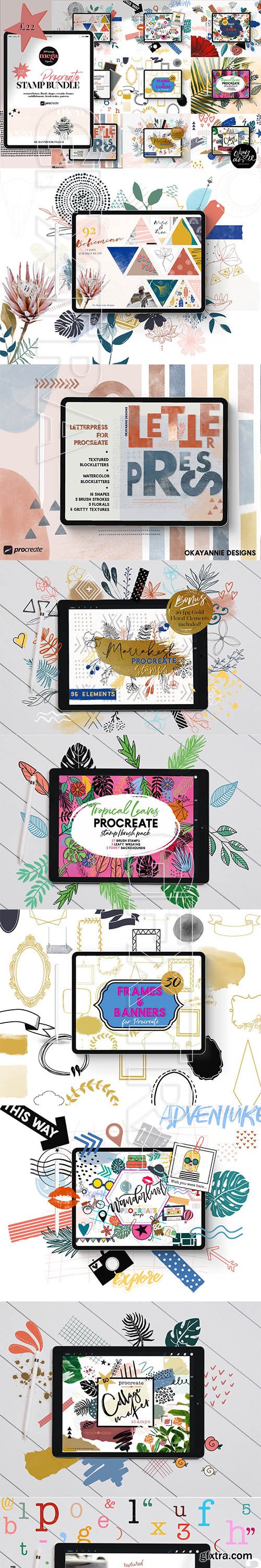 CreativeMarket - Mega Procreate Stamp Bundle 5830645