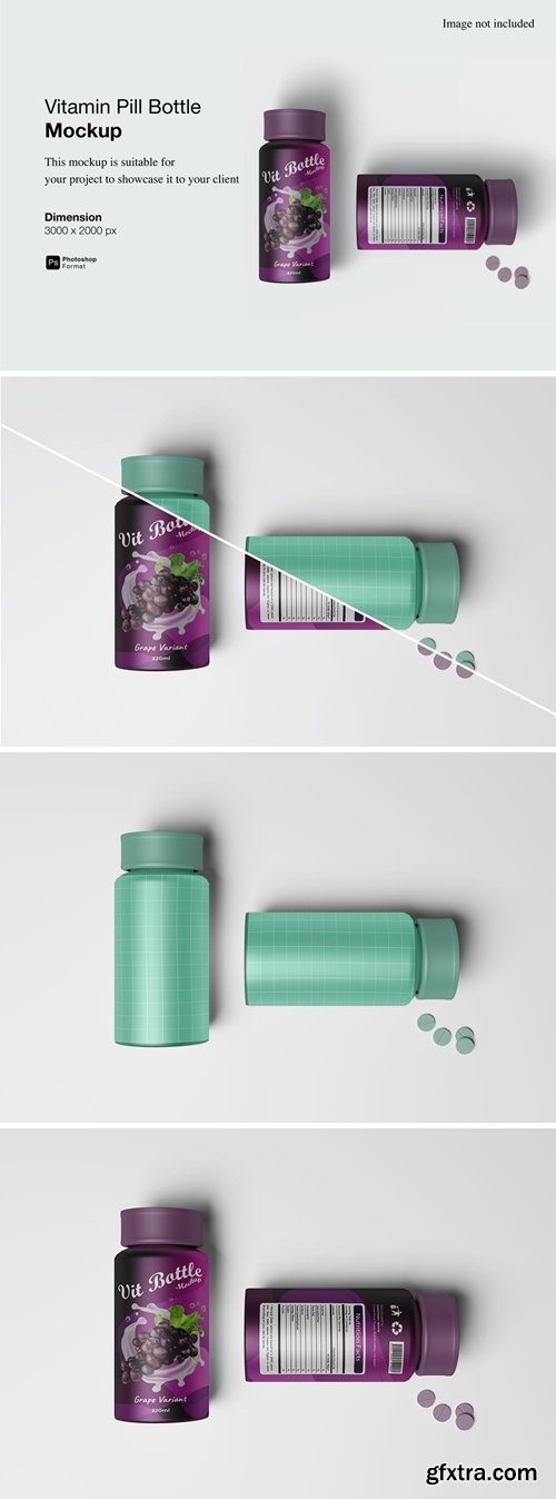 Vitamin Pill Bottle Mockup