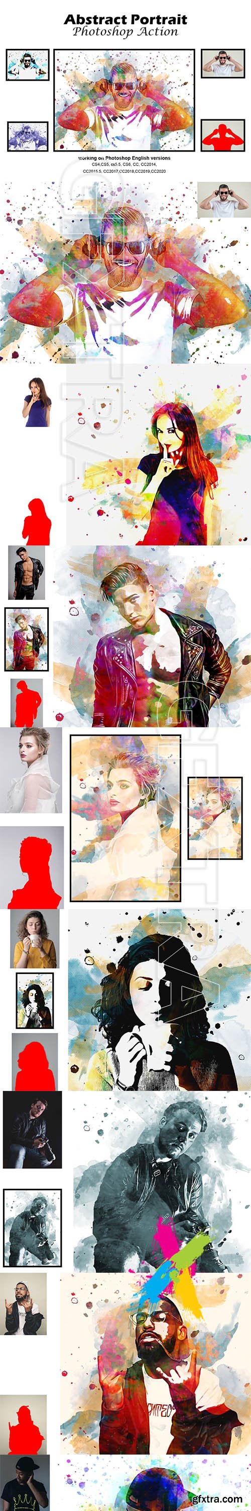 CreativeMarket - Abstract Portrait Photoshop Action 5188913