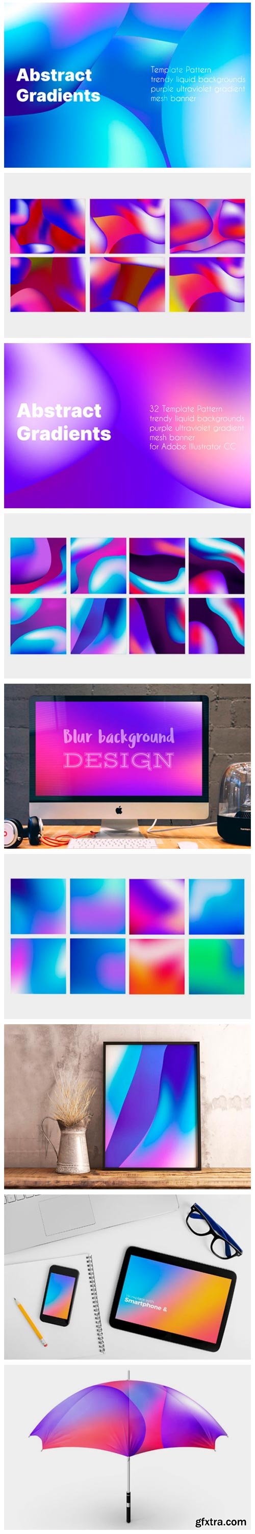 Template Pattern Liquid Backgrounds Set 8541764