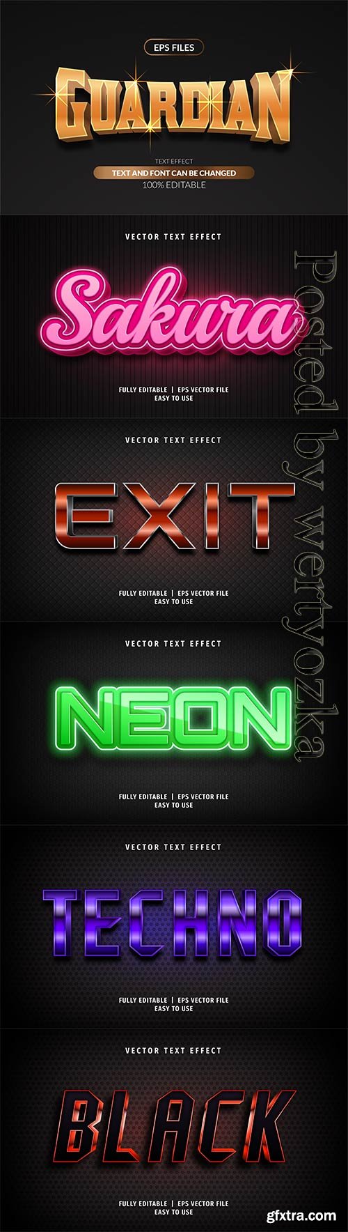 3d editable text style effect vector vol 288