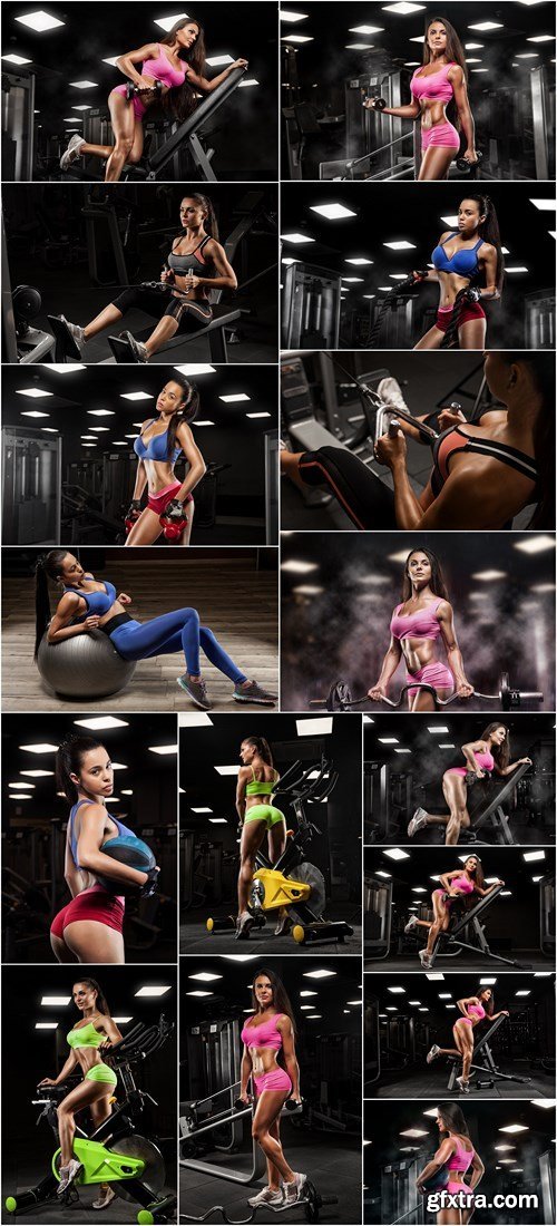 Sports girl training in the gym - 16xHQ JPEG