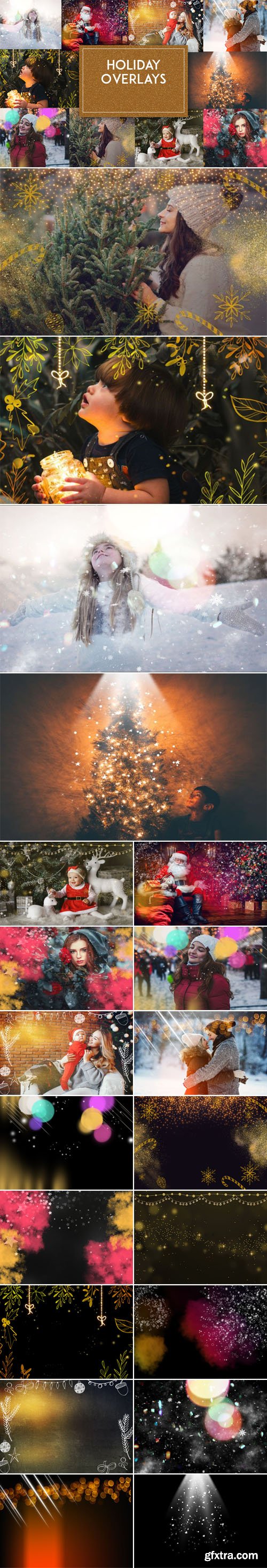 10 Beautiful Holiday Photoshop Overlays Collection