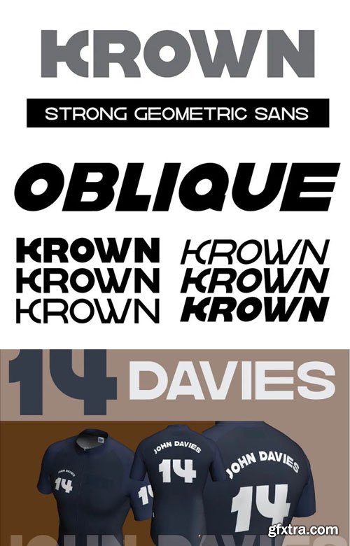 Krown - Geometric Sans Serif Font Family [6-Weights]