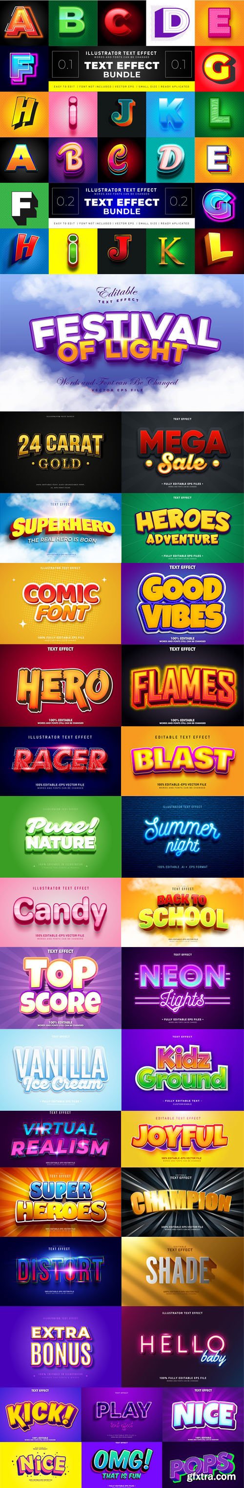 35 Modern Vector Text Effects Bundle