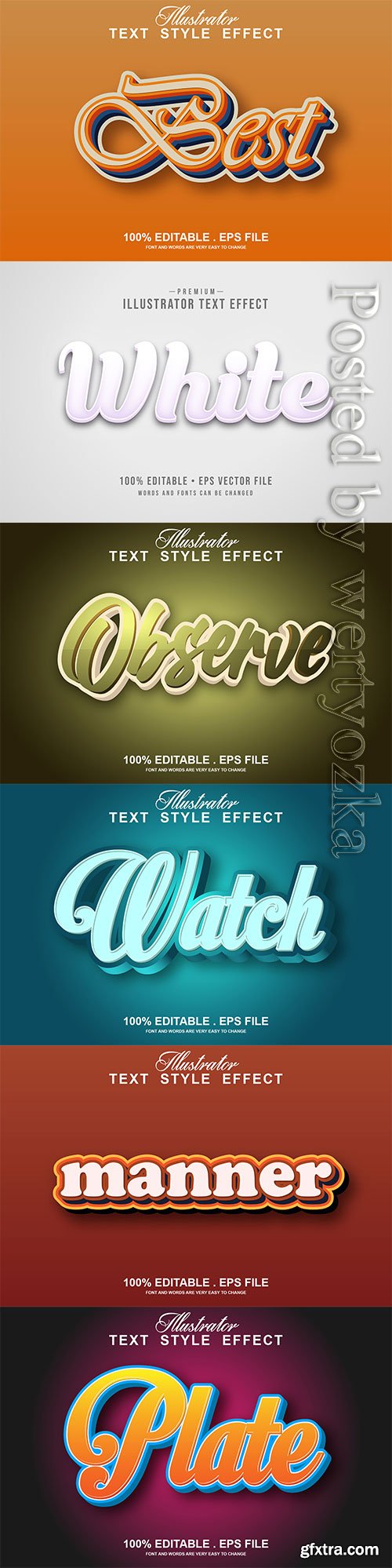 3d editable text style effect vector vol 293