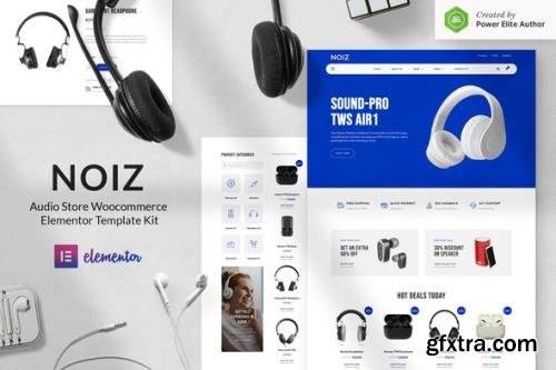 ThemeForest - Noiz v1.0.0 - Audio Store WooCommerce Elementor Template Kit - 30445704