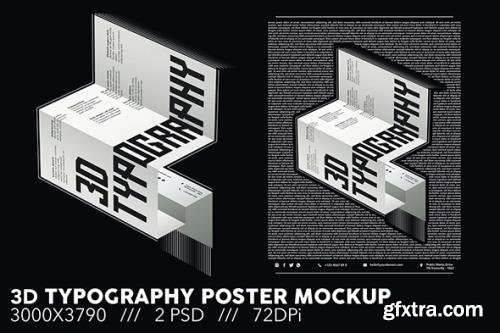 3D Typography Poster Mockup