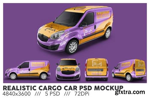 Realistic Cargo Car PSD Mockup