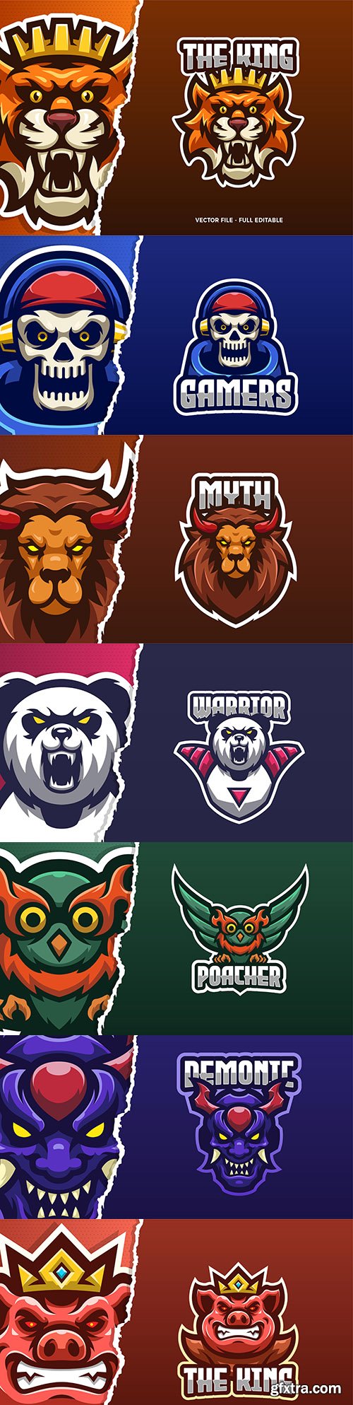 Logo template eSports and emblem mascot design 3 
