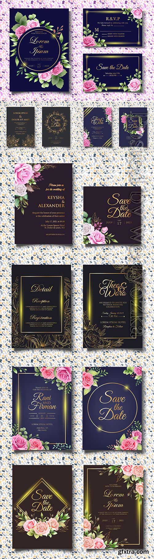 Vector wedding invitation template