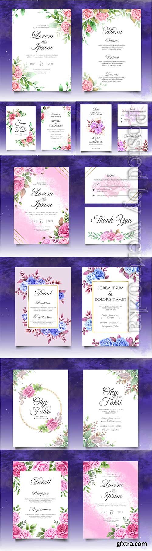 Wedding invitation card with decoration