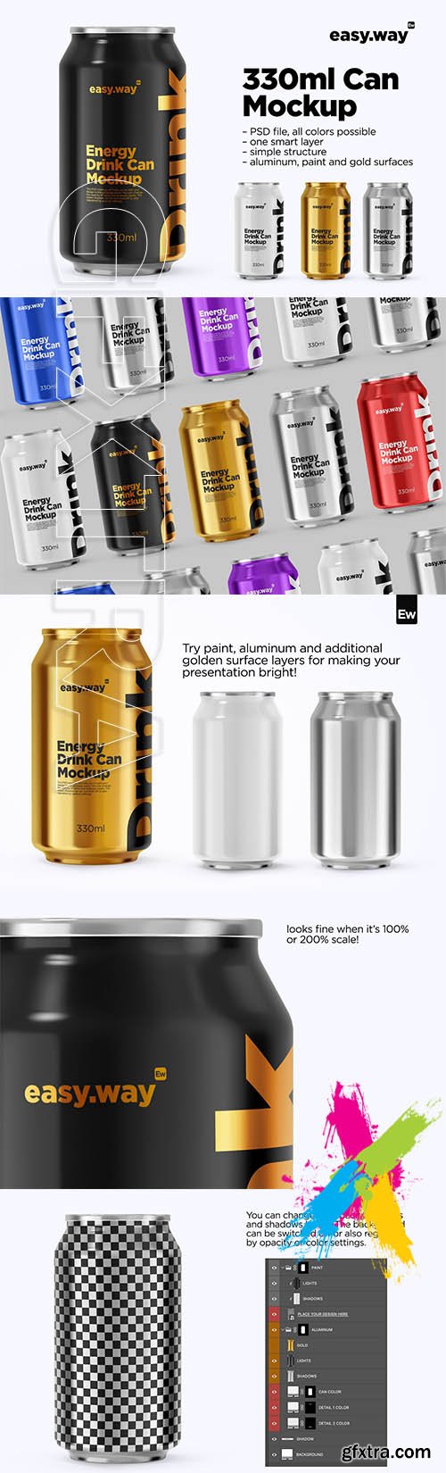 CreativeMarket - 330ml Aluminum Can PSD Mockup 5749618