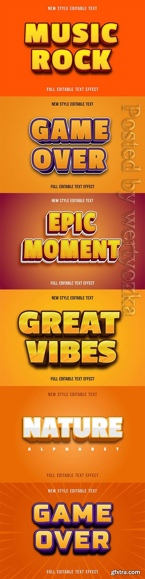 3d editable text style effect vector vol 334